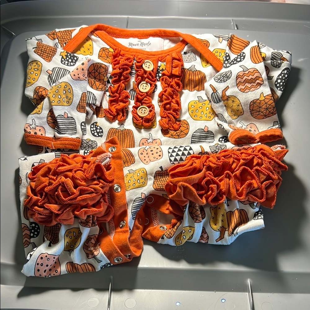 Orange Pumpkin Baby Outfit